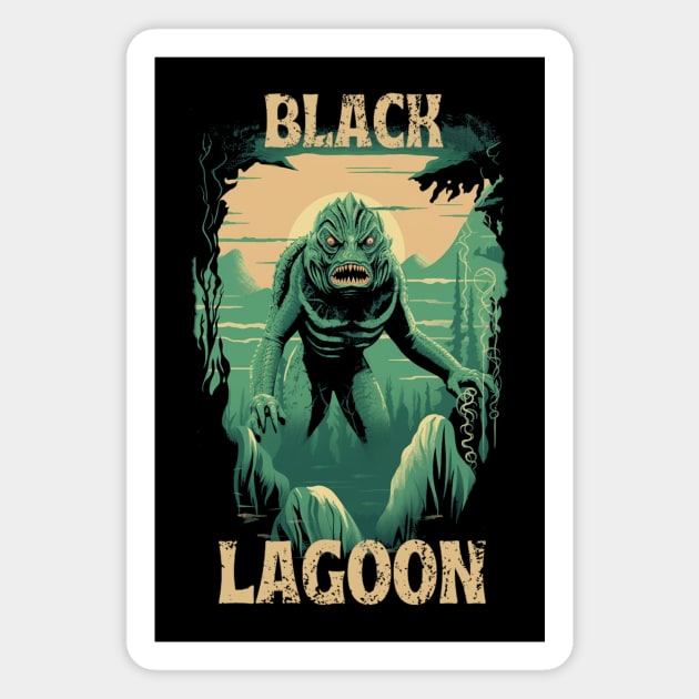 Vintage Black Lagoon Creature Magnet by Artificially Inked